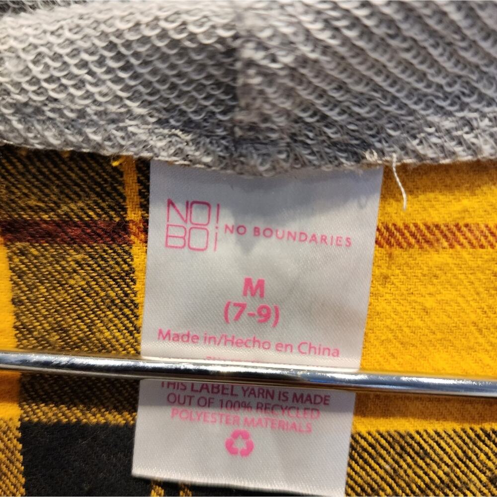 No Boundaries Check Plaid Hooded Shirt Jacket Juniors M - Picture 3 of 6